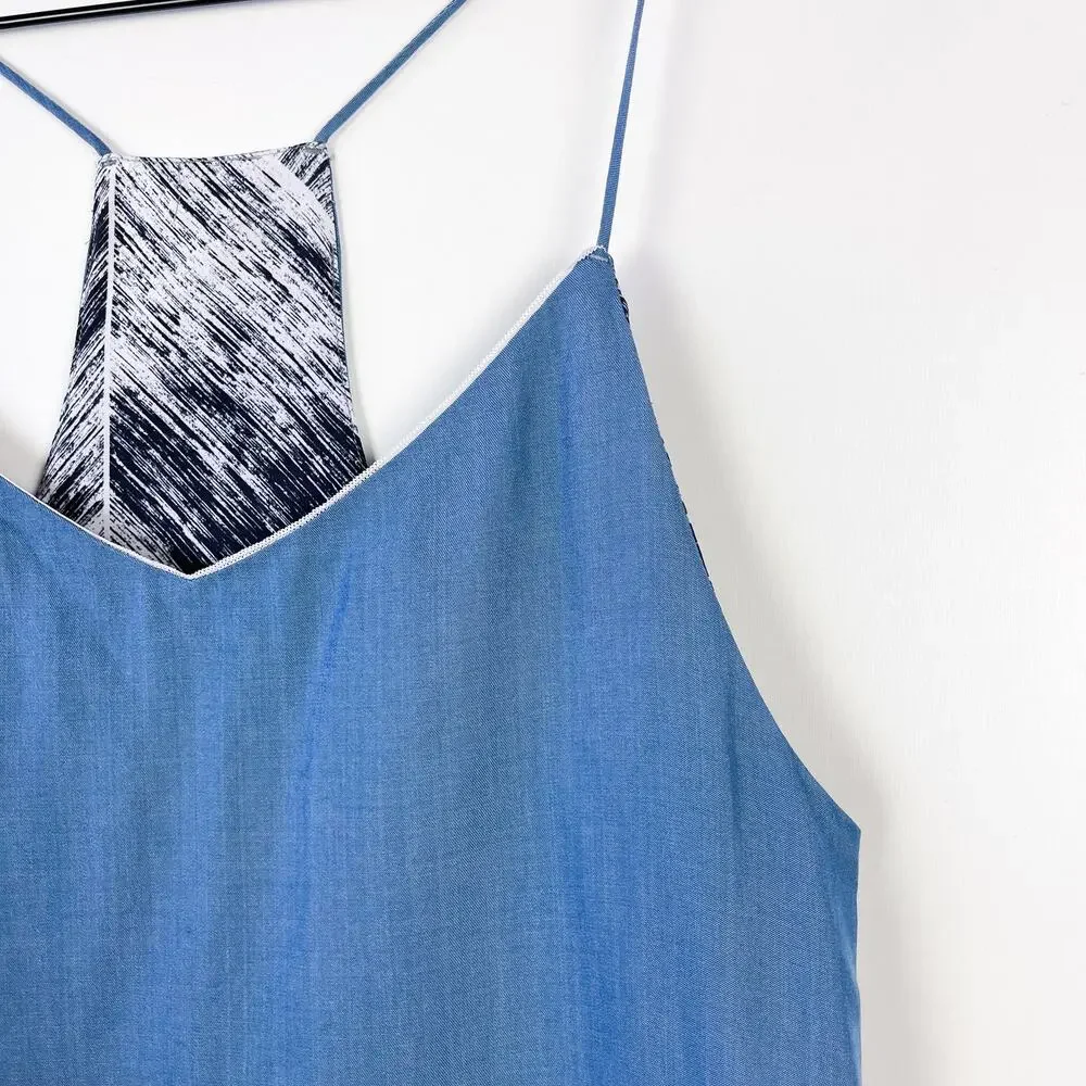 Lululemon Chambray V-Neck Flowy Cami Tank Top Blue - 8